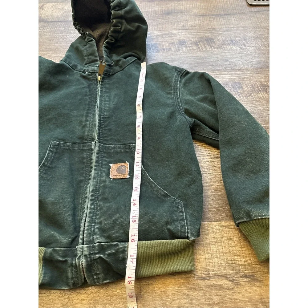 Carhartt Sandstone Jacket Sherpa Lined Youth Small (6/7) YYJ159 SPC SPRUCE Green